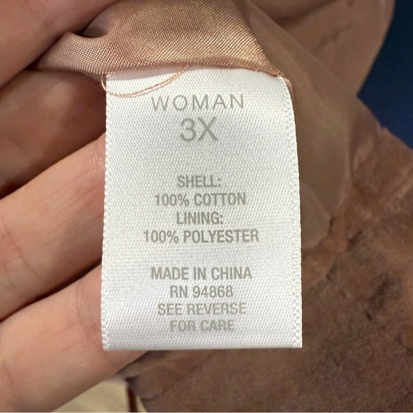 Westport Women's Blush Velvet Moto Jacket Plus Size 3X - Picture 6 of 8